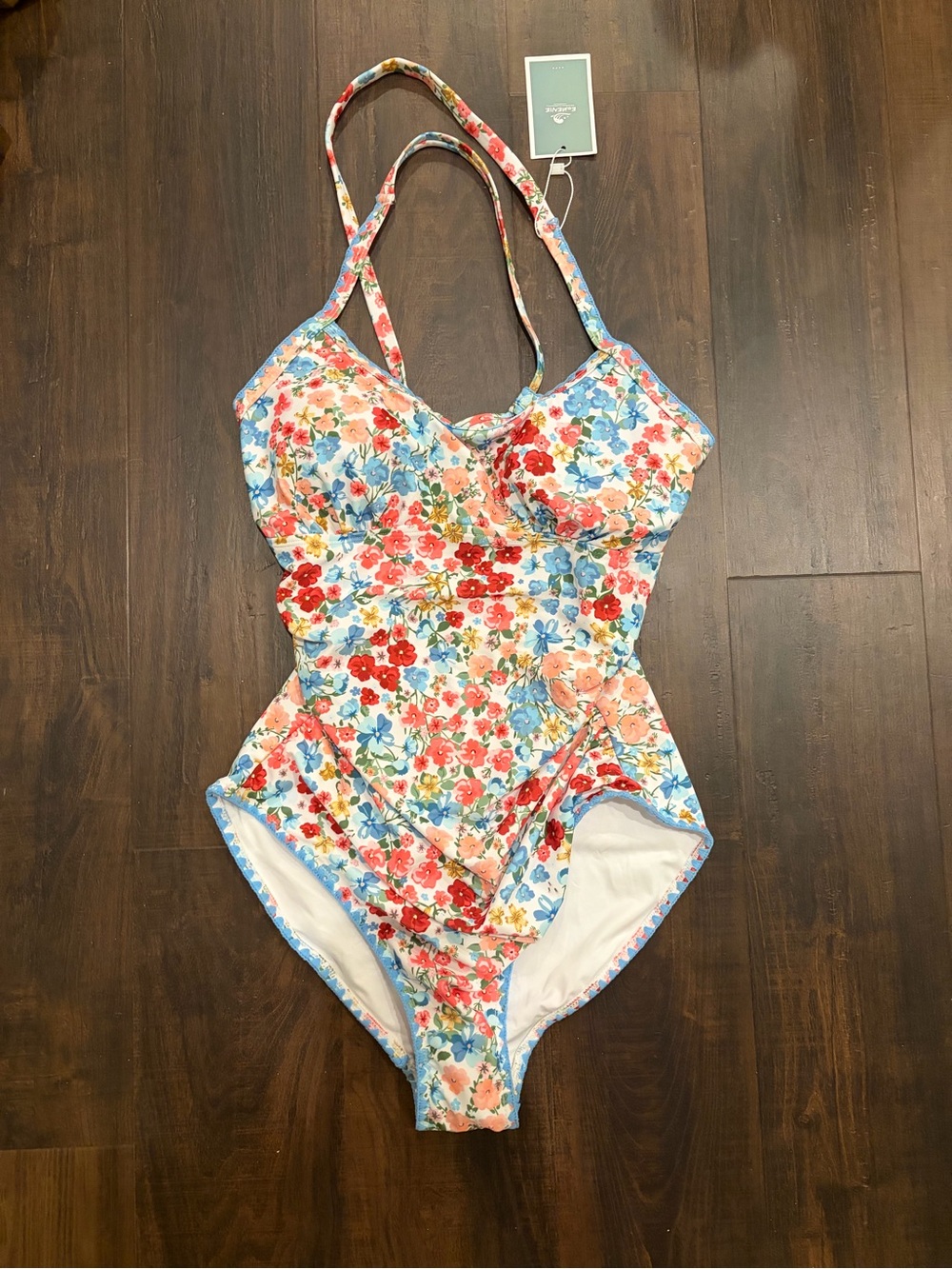 Eomenie Floral One Piece Swimsuit Medium NWT